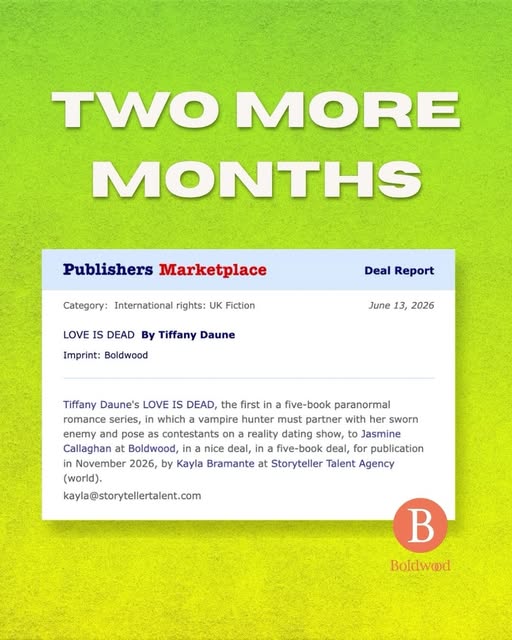Two-month publication countdown for Love at First Bite by Tiffany Daune